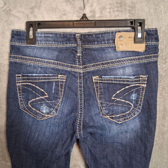 Silver Jeans Kellii Relaxed Skinny 26x31 Dark Wash Distressed Inseam 31 - Picture 4 of 8